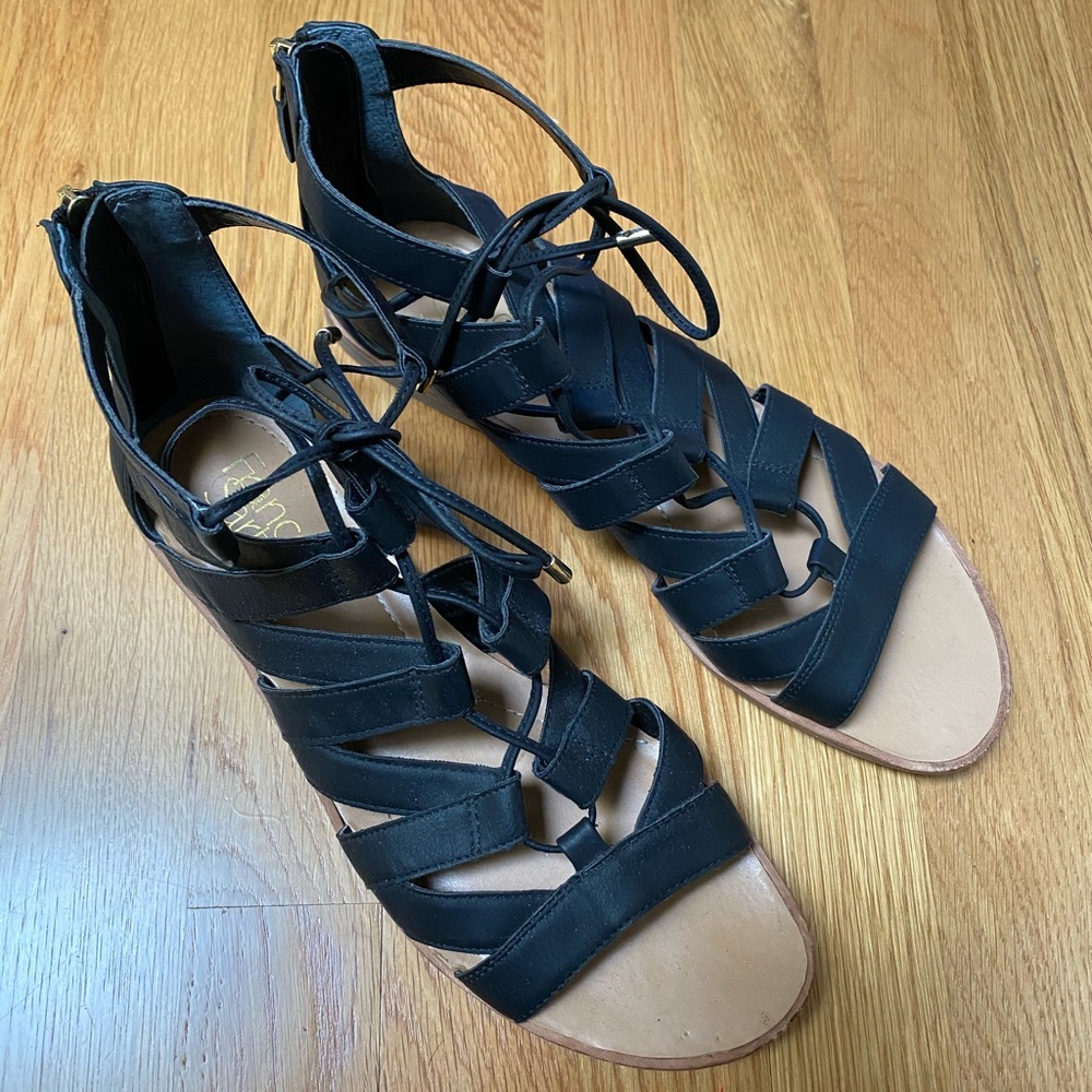 Franco Sarto Black Strap Sandals